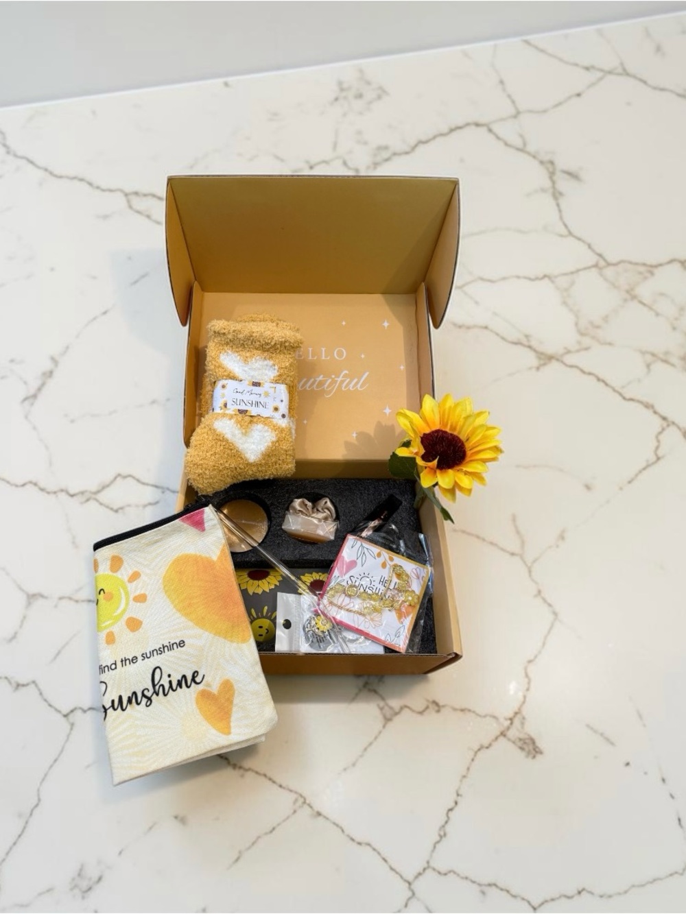 Sunshine Gift Box with Yellow Floral Accents